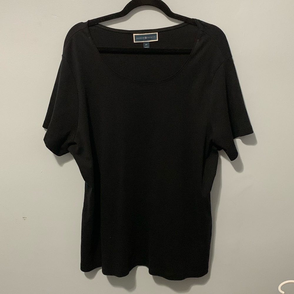 Karen Scott 2x black cotton tshirt